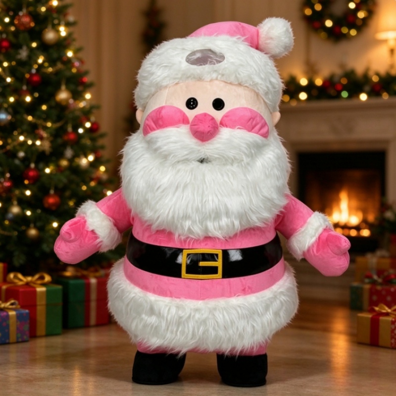 Event & Party Supply - Roze opblaasbaar kerstmankostuum voor volwassenen, volledig