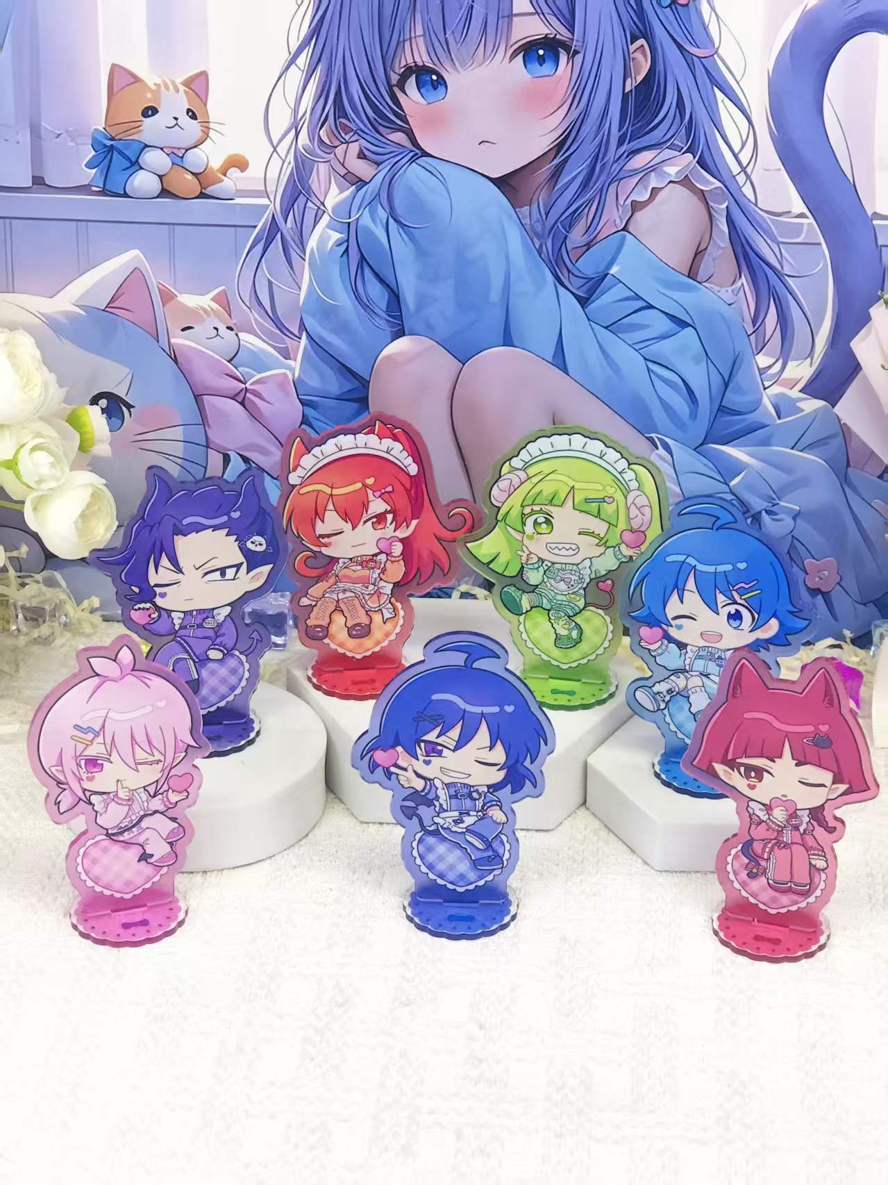 Event Support - Iruma-kun Chibi Maid-stijl acrylstandaardset, schattige animefiguren